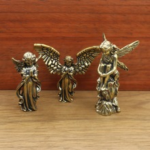 跨境热销黄铜守护天使复古羽翼爱神丘比特雕像小饰品摆件桌面装饰