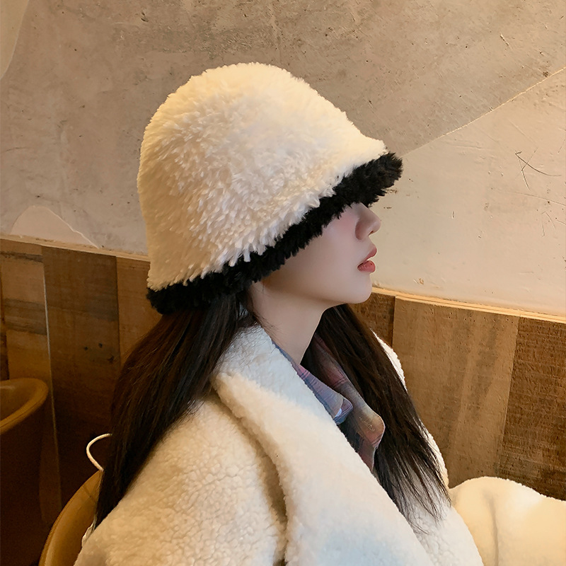 Plüschmützen für Kinder zum Warmhalten im Herbst und Winter Strickmützen für Fischer Vermietermützen Mützen aus Wassermelonenhaut Winterwollmützen mit runder Oberseite_voghion.com