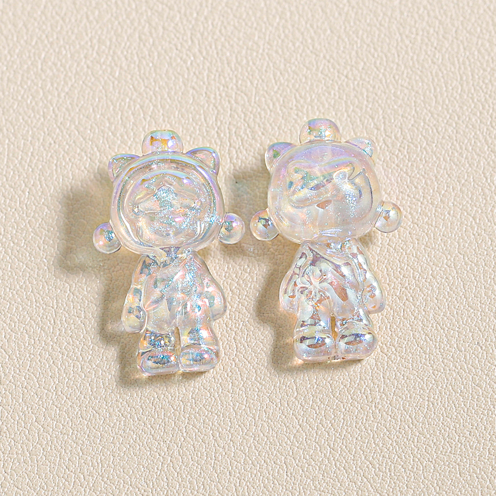 Heidi casa de dibujos animados niña oídos de gato pedículo resina brillante DIY accesorios de cuentas joyería llavero de cadena de teléfono móvil