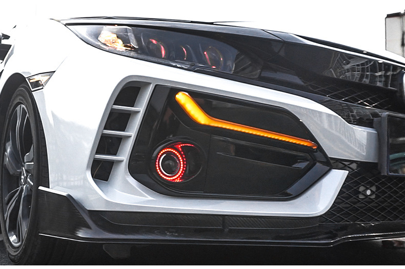 Suitable for the tenth generation of hatchback Civic L-shaped daytime running lights modified typer surround rear bumper lights fog lights daytime running lights