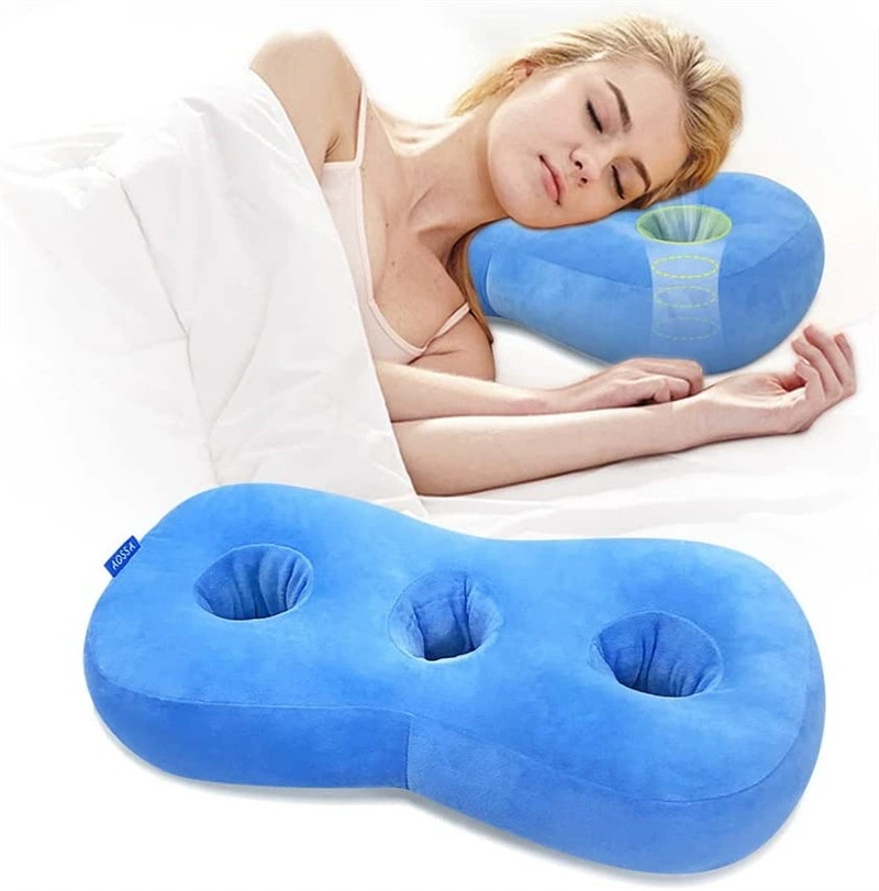 Кристальная супер мягкая боковая подушка для сна, очень большая с тремя отверстиями, левая и правая сторона, подушка для защиты ушей, ремонт ушных отверстий, медицинская подушка для защиты ушей