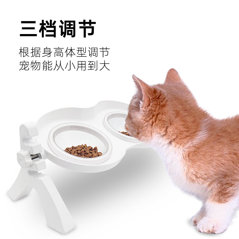 Mascota doble tazón ajustable perro tazón anti-choke anti-gota gato comida tazón ajustable lento comida tazón perro ajustable mesa de comedor