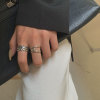 Tide, retro ring, silver 925 sample, on index finger, simple and elegant design, internet celebrity