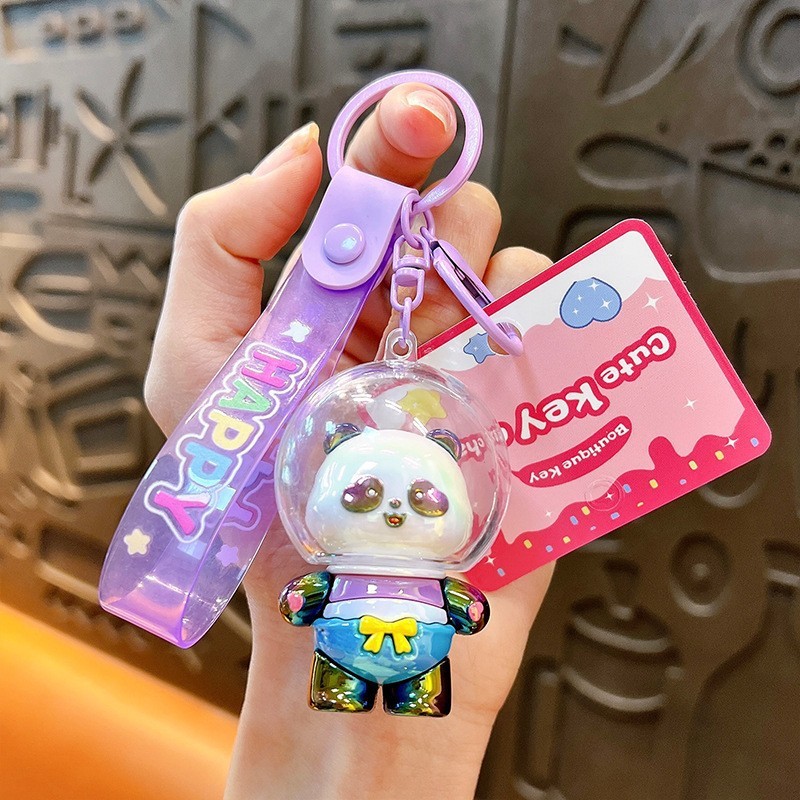 漫画スペースカピバラ電気メッキカピバラキーホルダーかわいいバッグペンダント人形カップルペンダント小さなギフト|undefined
