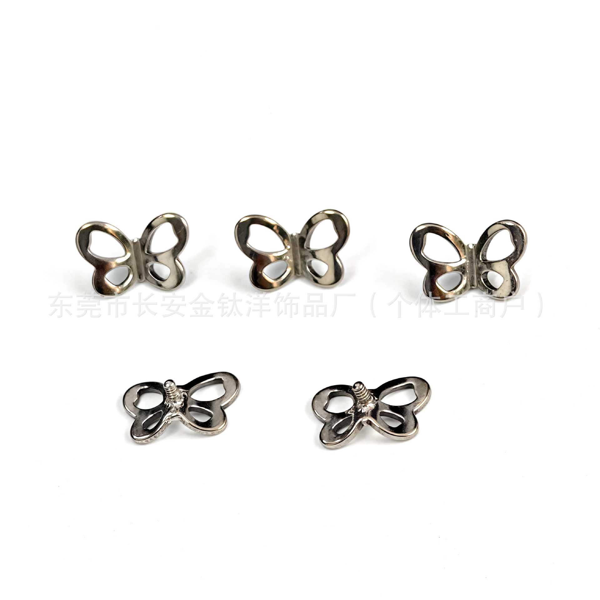 F136 Titanium Hollow Butterfly Threaded Ear Nail Stud Ear Piercing Jewelry G23 Titanium Alloy detail image 8