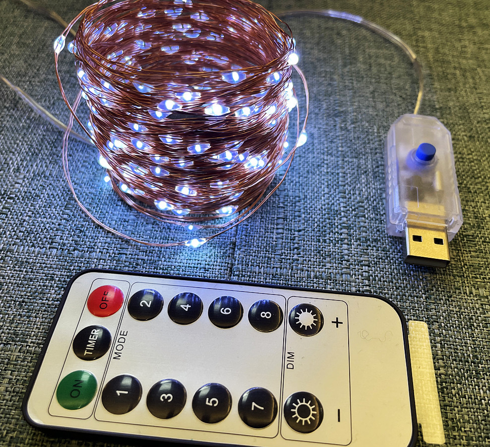 LED luces de cadena al por mayor USB control remoto luces de cadena de alambre de cobre 8 funciones luces decorativas de Navidad luces de colores