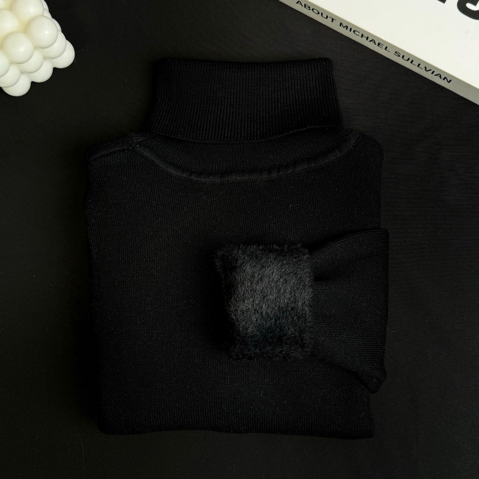 2025 otoño y invierno nuevos niños de cuello alto engrosado suéter caliente para hombres y mujeres camisetas de punto para bebés camisetas de base de imitación de camisa image 6