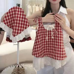 [Enviar turbante] verano de 2025 nuevo diseño de niñas sensación de extranjero empalme chaleco de cinturón vestido de niña pequeña serie Mori