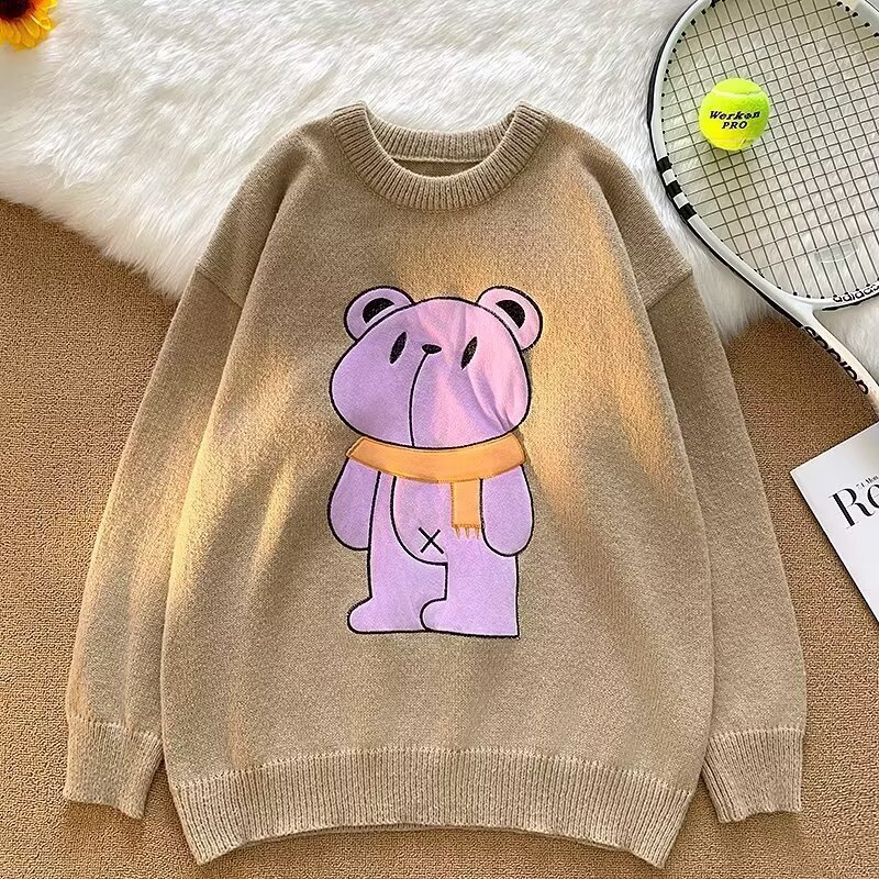 European-Style Beaded Designer Heavy-Duty Donald Duck Patchwork Puffy Mesh Skirt Loose Slimming Mid-Length Sweater Dress