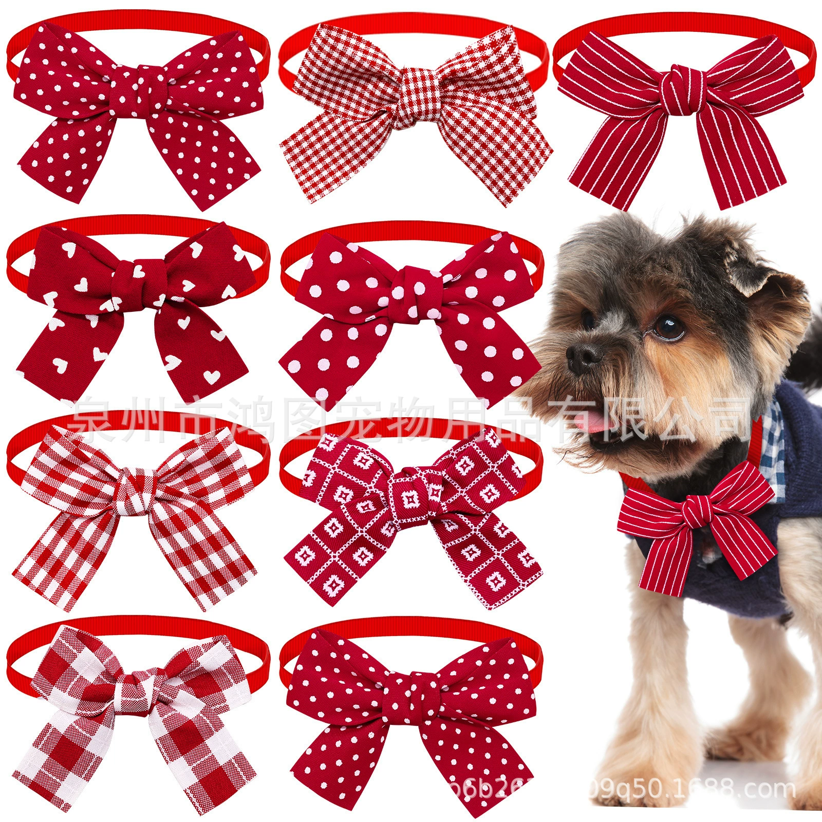 Трансграничный домашний галстук-бабочка День Святого Валентина красная волна-точка в сетку полоска бабочка-бабочка собака кошка аксессуары красоты