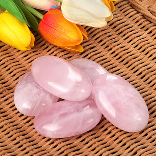 1727-Pink Crystal Handle Piece Natural Pink Crystal Soap Shape Playing Stone Yoga Meditation Auxiliary Crystal