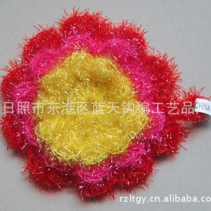 供应手工钩花、钩针马海毛毛线花，钩针织毛线花