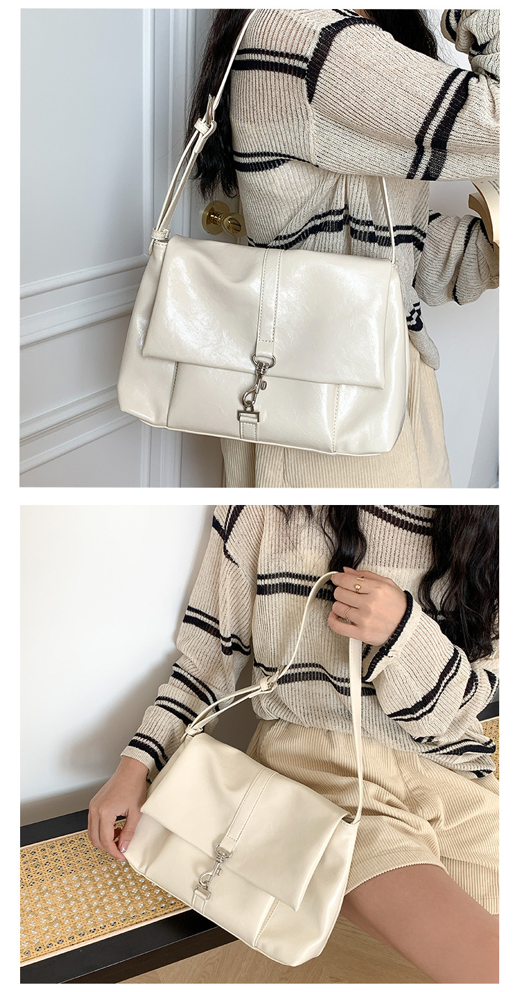 Nuova borsa a tracolla in morbida pelle PU per donna, versatile, grande capacità, con nicchia sottobraccio, fibbia a gancio con patta,_voghion.com