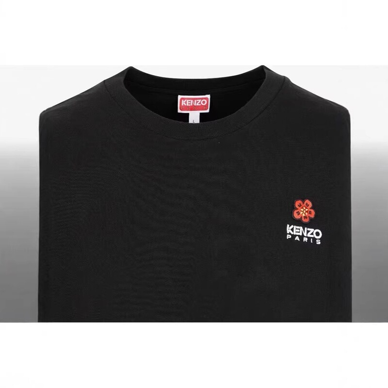 Three Labels, Complete Set, Pure Cotton, Heavyweight, French Paris Kenzo Embroidery, Unisex Short-Sleeve T-Shirt, Trendy Cross-Border Style