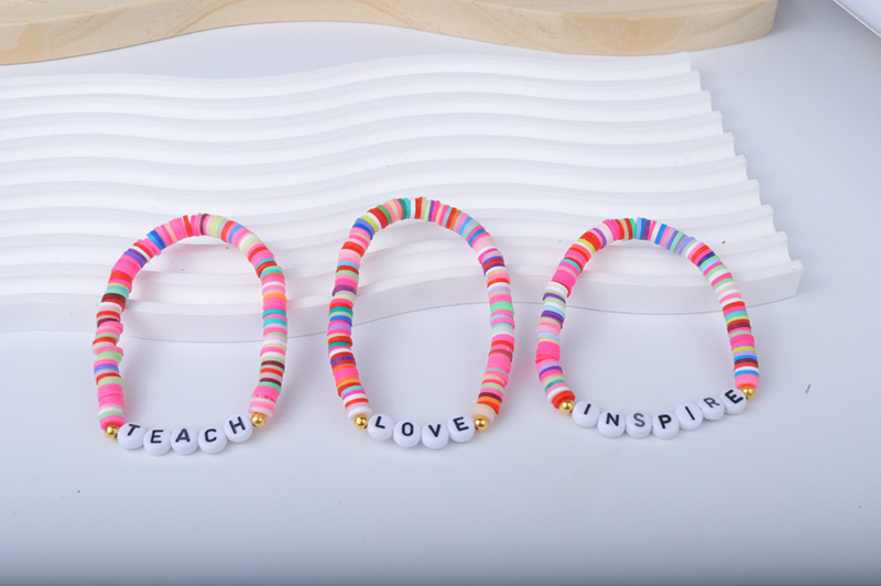 25g Weight Bracelets Classification soft clay Chain Material 1 Set Quantity Holiday, Daily Occasion soft clay Material Letter Pattern Unisex Gender Sweet Style Sweet Letter Soft Clay Wholesale Bracelets 13
