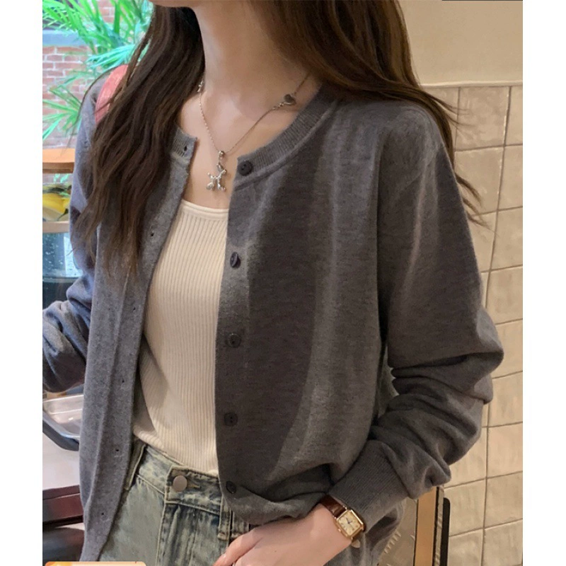 Вязаный кардиган-пальто для женщин осень 2023 новая популярная верхняя одежда высокого качества ранней осени Свитер Свободный Топ