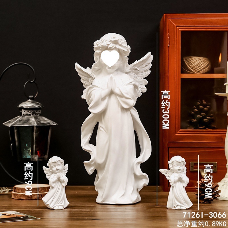Emperatorio europeo retro Angel adornos estadounidenses resina yeso escultura Angel Girl decoración de mesa