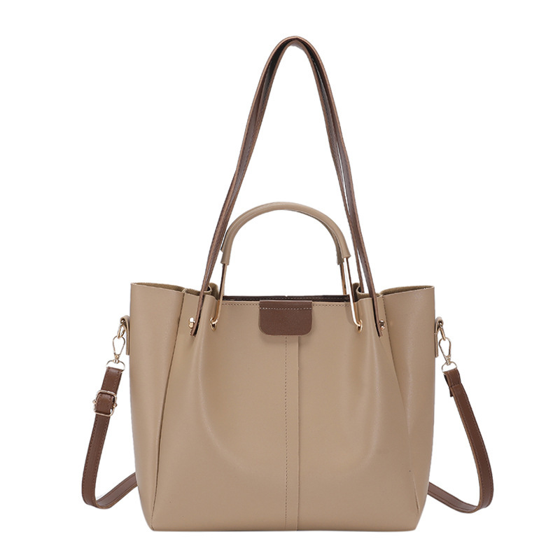 Moda retro simple bolso de mujer estilo transfronterizo de gran capacidad bolso de mano de tela PU bolso de hombro debajo de la axila