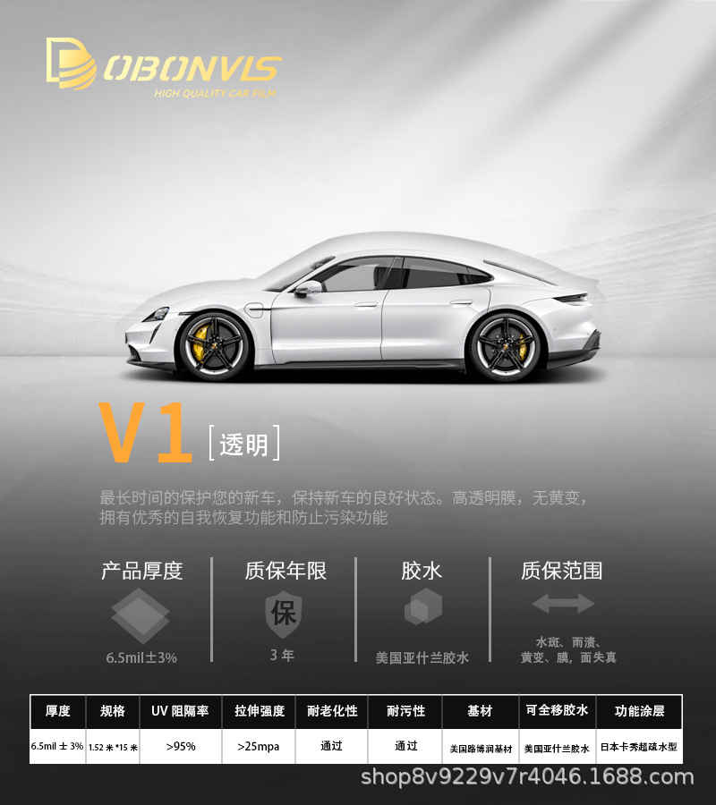Duobang Weisi PPF Car Paint Protection Film TPU Hydrophobic (Car paint protective film) - 15241505-meters