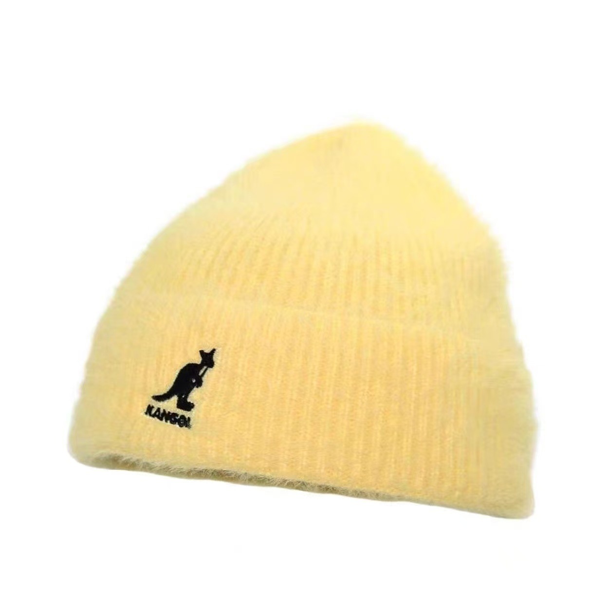 옐로우 밍크 울 모자