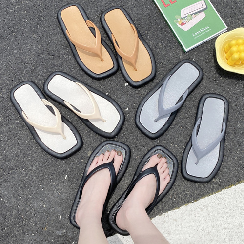 Summer Korean-style Herringbone Outdoor Sandals for Women, Student Home Slippers, Non-Slip Plastic Flip-Flops