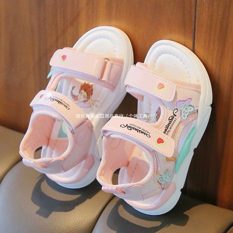 Детские сандалии, летняя пляжная обувь для девочек, обувь принцессы с открытым носком для маленьких девочек, детская обувь на мягкой подошве