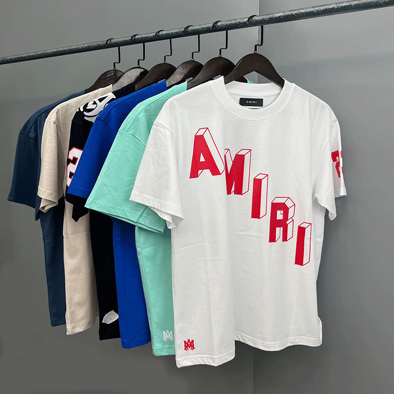 Amiriアメリカ潮牌高街男女カップル同項ゆるい半袖tシャツ夏薄い丸襟半袖|undefined