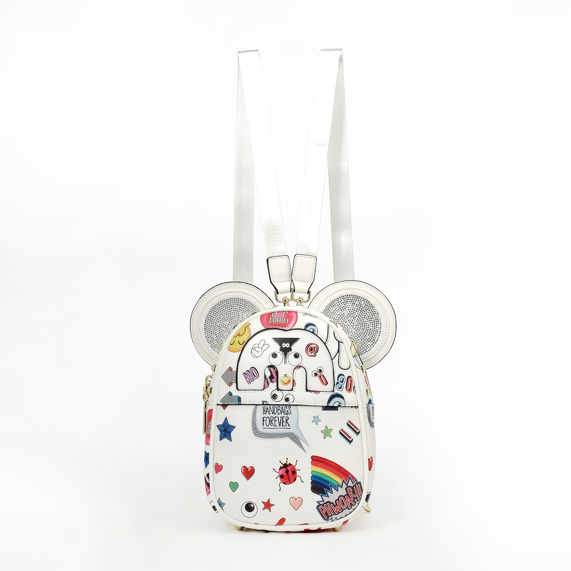 Hermosas chicas empujadas con cremallera doble sección mochila para mujeres bolsas de diamante de diseño de sensación de bolsas de estudiantes 2641 #