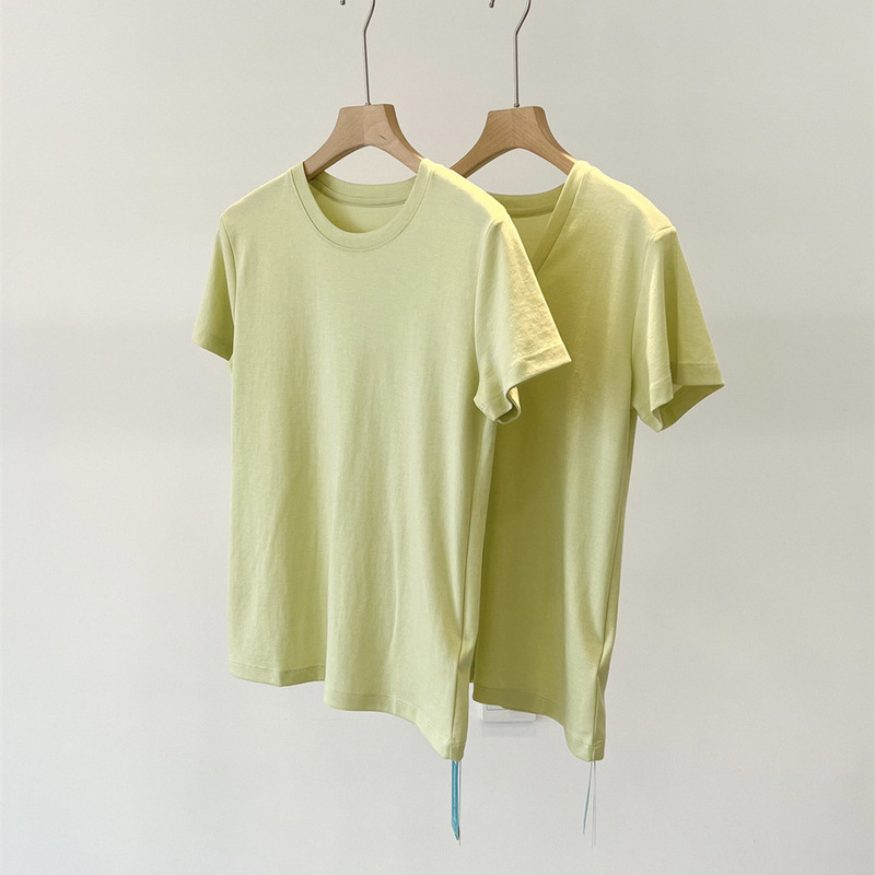 Premium High-End Women's Clothing: Acetate Silk, Mulberry Silk, Lyocell, Solid Color Basic Versatile Short-Sleeve Regular Shoulder T-Shirt