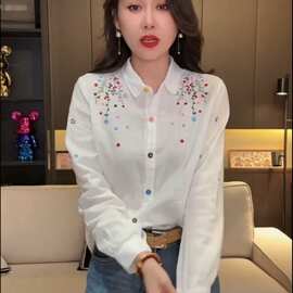 2026新中式国风刺绣衬衫女长袖新款复古感衬衣洋气小众上衣春