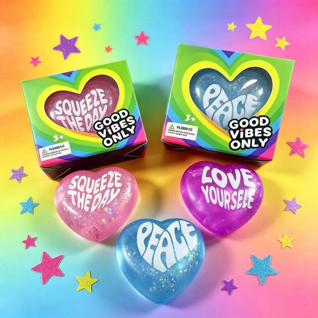 Polvo de pulverización de maltosa amor pellizco descompresión juguete de rebote lento ventilación descompresión pellizco melodía brillante suave pequeño amor