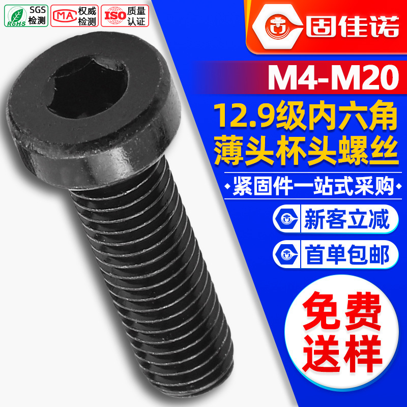 九九級円柱頭薄頭六角ねじねじカップ頭低頭ボルトDIN7984/m 3m 4m 5m 6m 8|undefined