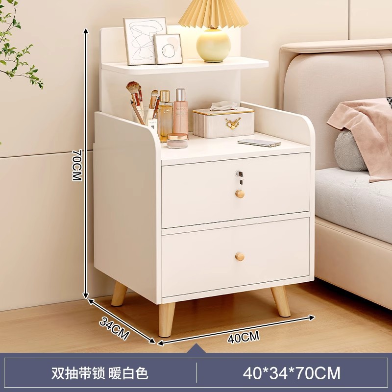 Estante de mesita de noche, dormitorio doméstico pequeño, armario de almacenamiento simple, habitación de alquiler integrada, armario de almacenamiento junto a la cama