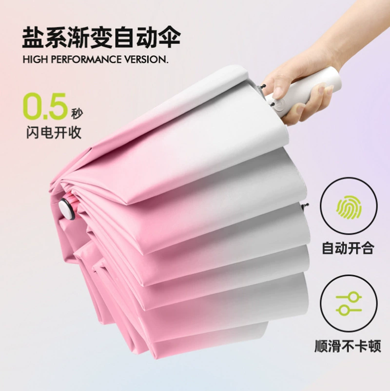Automatic big umbrella solar-powered for men and women, gradient, fully automatic, sun protection