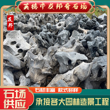 英德黑色太湖石窟窿石 园林奇石观赏鱼池假山石造型湖石原石厂