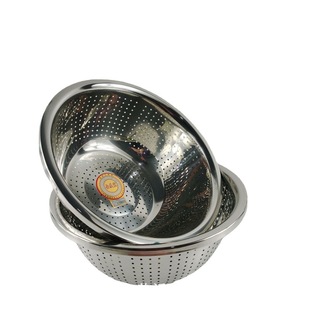 28cm stainless steel drain basin thickened and deepened seasoning tank egg-beating basin and basin vegetable washing rice sieve leakage Basin
