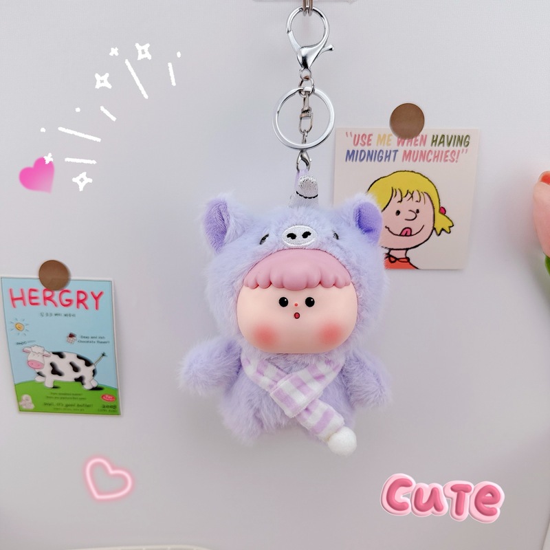 DUDU 動物園シリーズビニール人形キーホルダーペンダントクリエイティブガーリーハートぬいぐるみスクールバッグ小さなペンダント|undefined