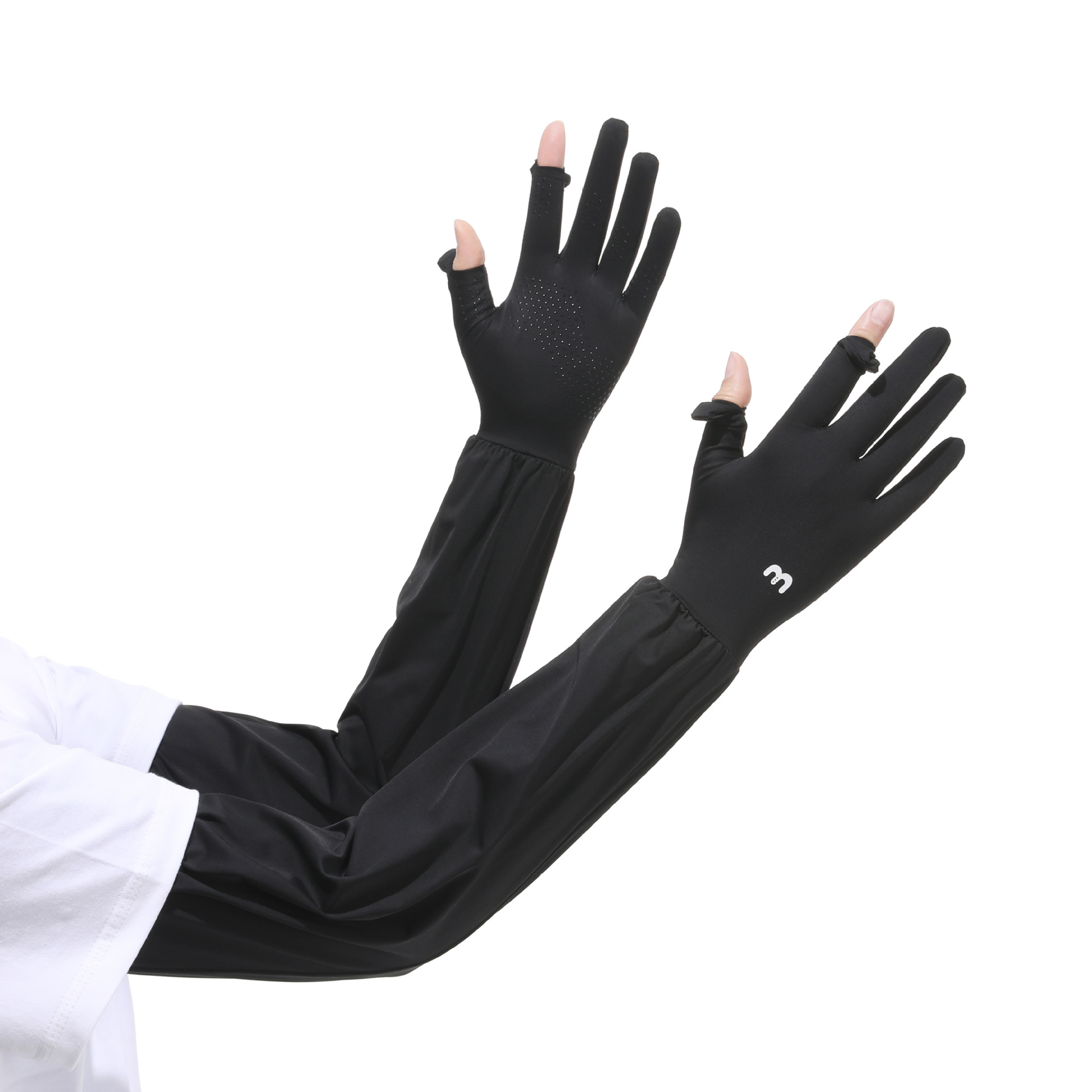 Cubierta de manga de seda de hielo para mujer verano al aire libre protector solar de brazo de conducción largo ligero ciclismo deportivo manga suelta antideslizante