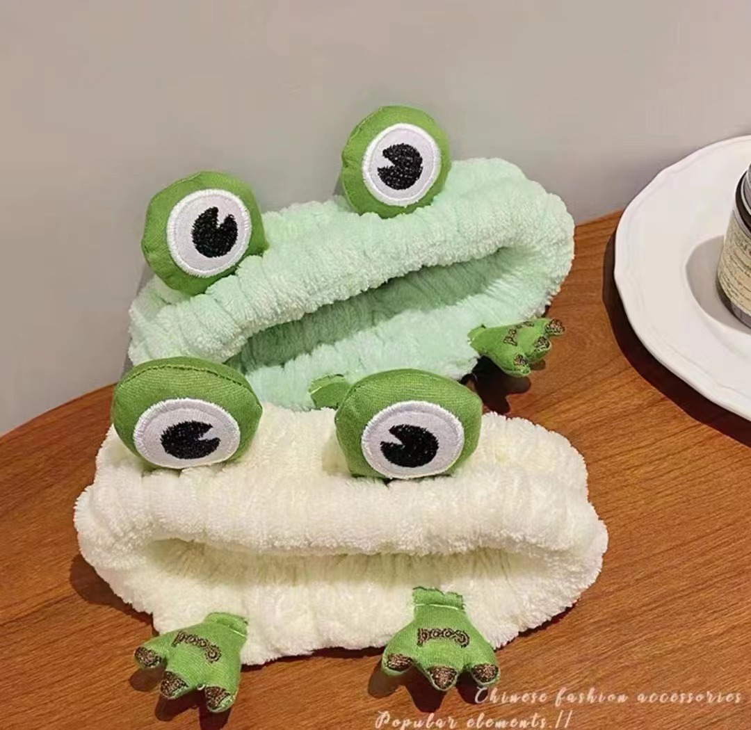 Felpa Rana diadema Otoño e Invierno Nuevo Oído banda de pelo lindo oso fresa cabeza accesorios al por mayor oso Internet celebridad diadema