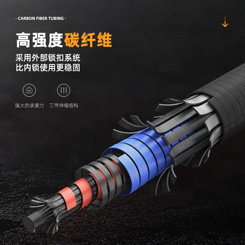 Ultra-light outdoor telescopic trekking pole carbon fiber walking stick multi-functional carbon outer locking hiking stick hiking stick wholesale