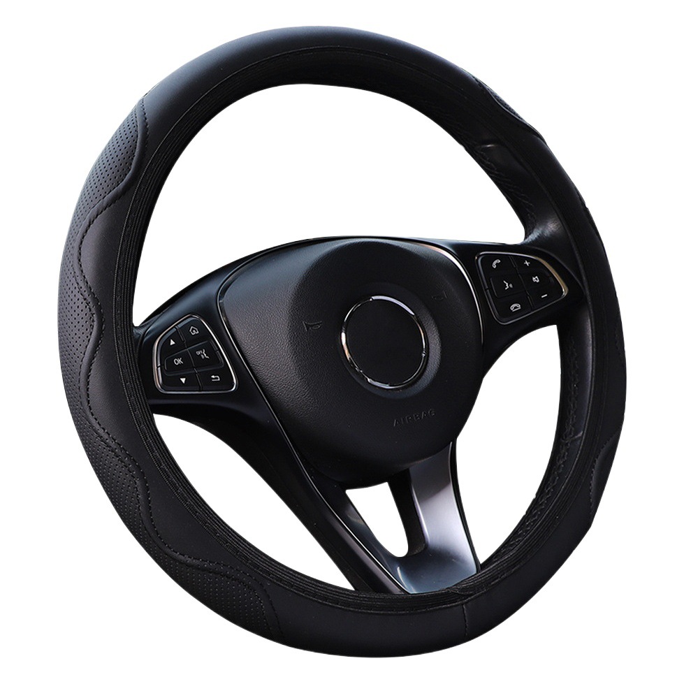 Anillo no interior de fibra cuero en relieve corrugado elástico volante cubierta de la manija del coche cubierta cuatro estaciones transfronterizas AliExpress