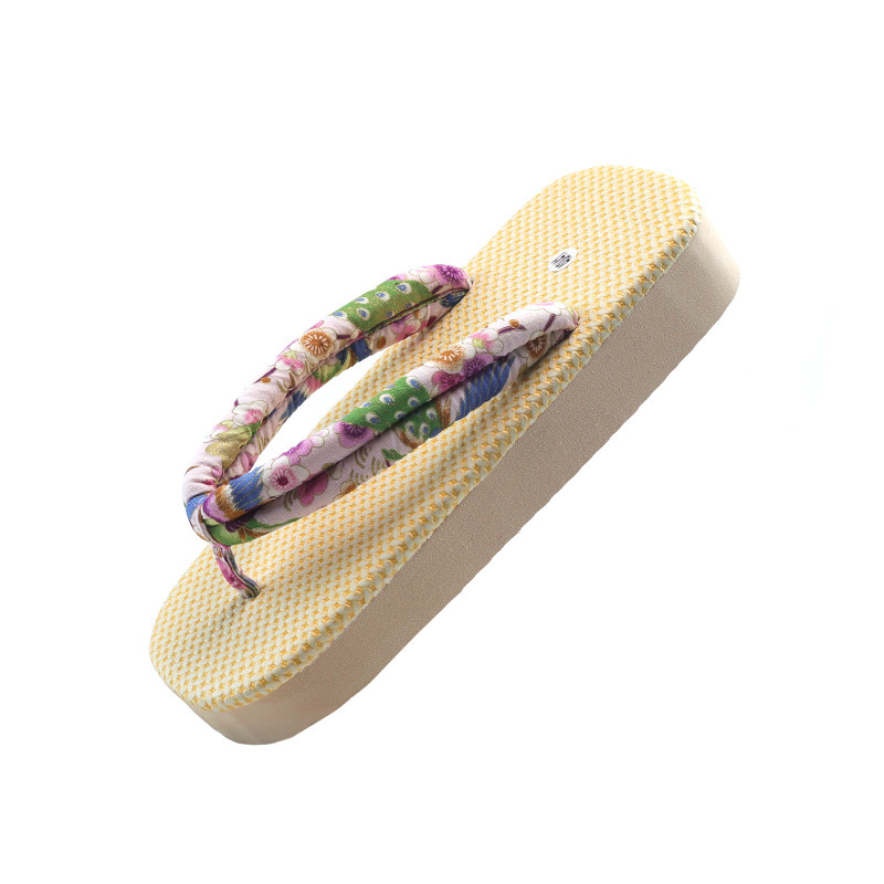 Japanese style imitation clogs wooden slippers wooden slippers men's and women's flat wooden bottom flip flops flip-flops Chinese style slippers