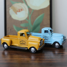 欧式复古古董老爷车卡车道具模型铁艺装饰工艺品摆件摆设家居饰品