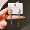 Silver needle, long earrings with tassels, silver 925 sample, light luxury style