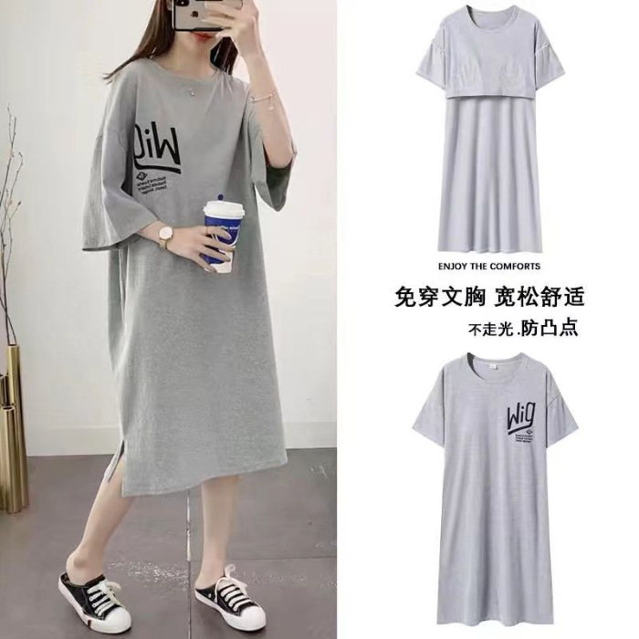 Verano mangas cortas cojín de pecho pijama mujer nueva ropa de aire acondicionado vestimenta delgada ropa de verano para el hogar mujer