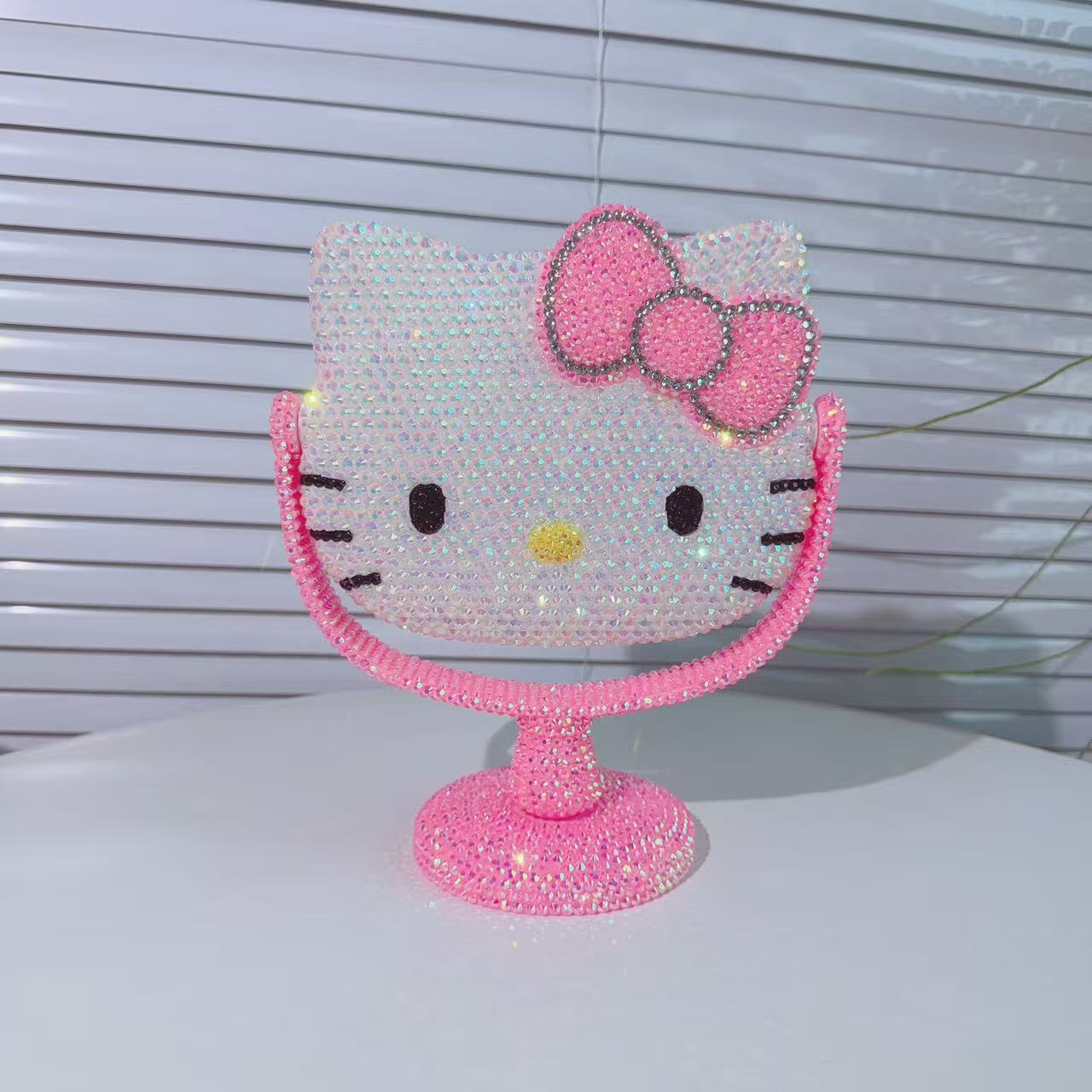 Espejo de Maquillaje de Escritorio con Forma de Gato Giratorio con Almacenamiento image 8