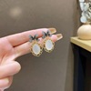 Silver needle, universal earrings from pearl, silver 925 sample, Korean style, french style, flowered, wholesale