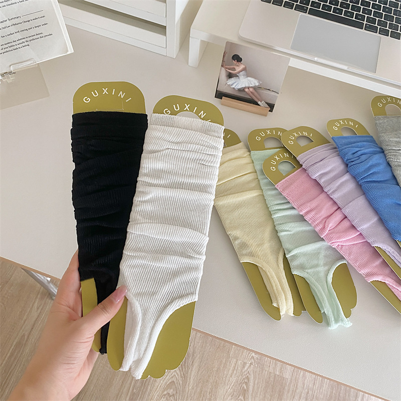 Heap Socks Set Women's Candy-colored Foot Leg Set Y2K Summer Ultra-thin Calf Socks Medium Long Barrel Ballet Stocking Trendy