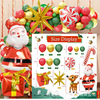 Red balloon, golden gift box, decorations, layout