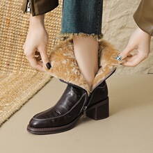 ����2025�ﶬѩ��ѥ�A�^�ָ��߸���Ƥëһ�w��ѥ��ɫ��ɫ